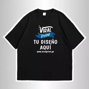 Polo oversize color negro con estampado personalizado