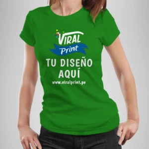 Polo o camiseta para mujer verde con estampado personalizado