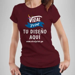 Polo o camiseta para mujer color vino con estampado personalizado