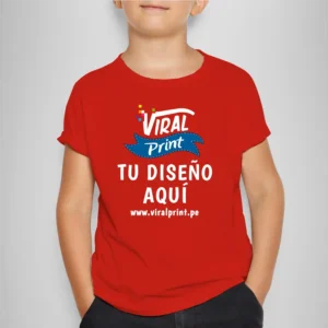 Polo o camiseta para niños color rojo con estampado personalizado a full color
